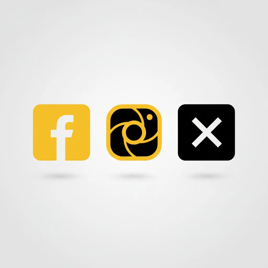 Icone social media Bwin su sfondo neutro, Facebook, Instagram, X