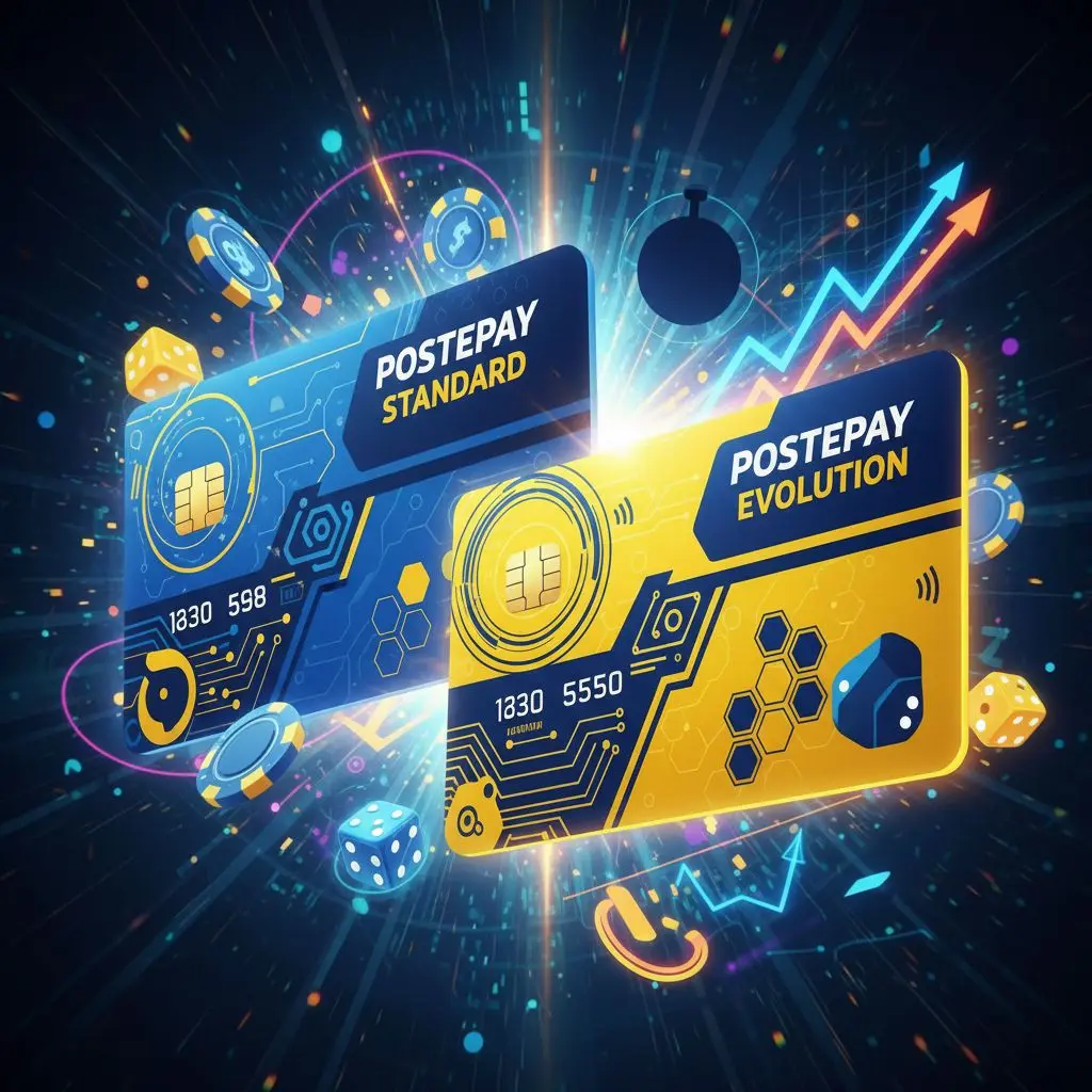 Confronto visivo tra Postepay Standard e Evolution per uso su Bwin
