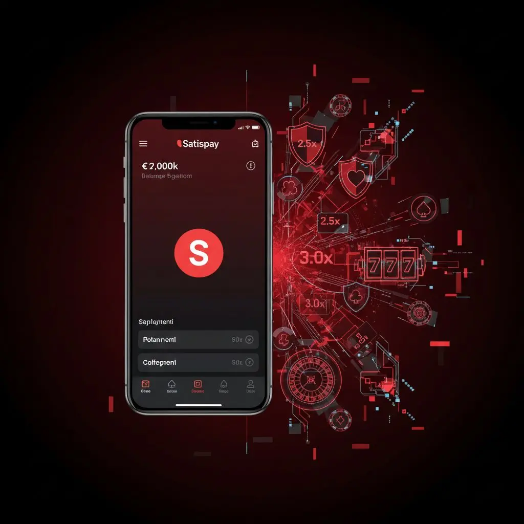 App Satispay su smartphone con elementi di scommesse online