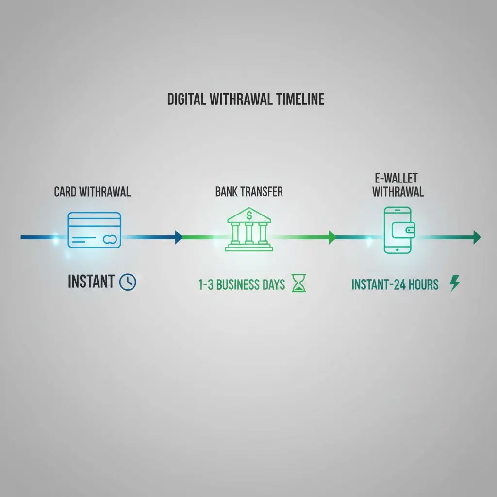 Infografica dei tempi medi di prelievo Bwin per carte, bonifico, e-wallet