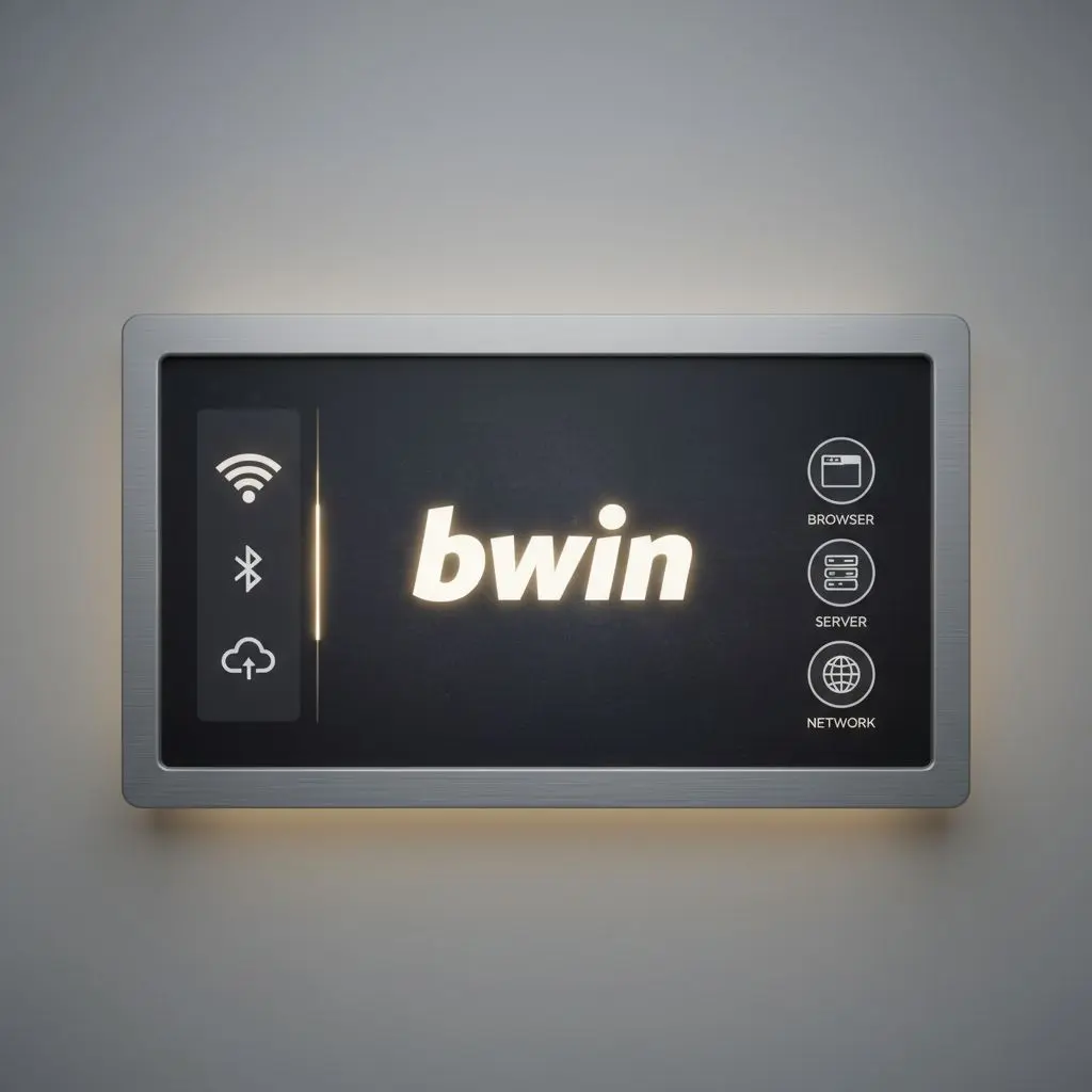 Banner sullo stato del servizio Bwin, con connessione, browser e server.
