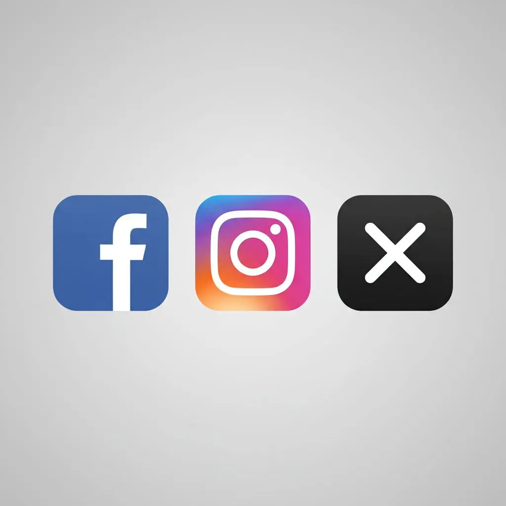 Icone social media ufficiali Bwin: Facebook, Instagram, X.